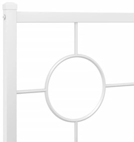 Estrutura de cama com cabeceira e pés 160x200 cm metal branco