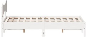 Cama sem colchão 200x200 cm madeira de pinho maciça branco