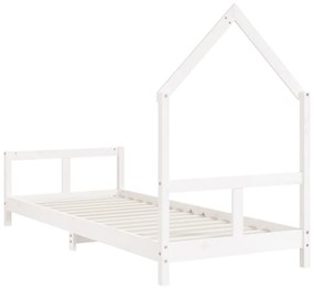 Estrutura de cama infantil 80x200 cm pinho maciço branco