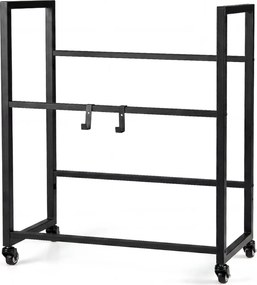 Estante para Caixas de Bebidas, 72,5 x 32 x 89,5 cm, 4 Rodas Giratórias, Preto