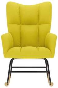 Cadeira de baloiço tecido amarelo claro