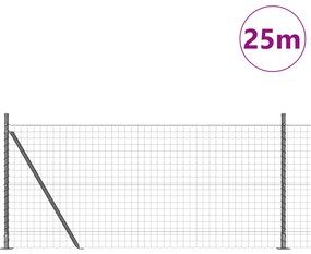 Cerca Euro com 13 Postes Flangeados 1x25 m Aço Galvanizado