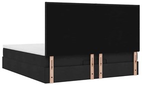 Estrutura de cama otomana com colchão 180x200 cm tecido preto