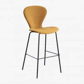 Pacote Com 4 Bancos Altos Uit ↑75 Cm & Negro & Velluto Mostaza & Terciopelo - Sklum
