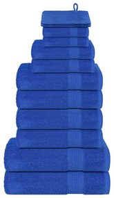 12pcs Conjunto toalhas banho 360 gsm 100% algodão azul