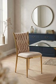 Cadeira Wiwen Golden Veludo - Beige