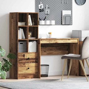 vidaXL Mesa com Armazenamento 2 pcs Madeira Antiga 90 x 40 x 76 cm