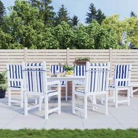 vidaXL Almofadões cadeira encosto baixo 6pcs tecido riscas azul/branco