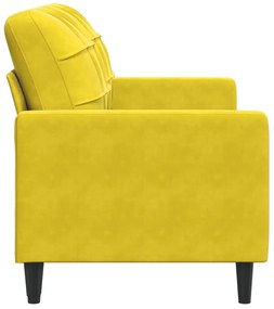Sofá de 2 lugares veludo 140 cm amarelo
