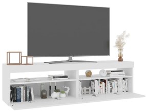 Móvel de TV com luzes LED 2 pcs 75x35x40 cm branco