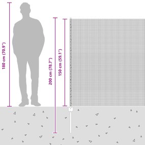 Cerca de Arame Soldado com 22 Postes em U Cinza 1.5x25 m Aço