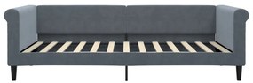 Sofá-cama 100x200 cm veludo cinzento-escuro