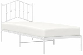 Estrutura de cama com cabeceira 90x200 cm metal branco