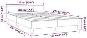 Estrutura de cama sem colchão 120x200 cm veludo azul