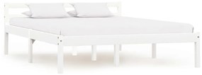 Estrutura de cama 140x200 cm madeira pinho maciço branco