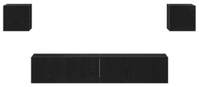 Conjunto de Armário para TV vidaXL de 6 Peças Carvalho Preto Madeira E
