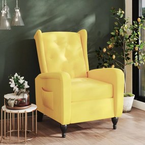 vidaXL Poltrona reclinável veludo amarelo