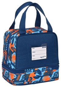 Lancheira Hot Wheels Speed club Laranja Azul Marinho 20 x 20 x 15 cm
