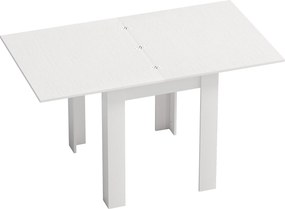 HOMCOM Mesa de Jantar Extensível para 4-6 Pessoas em Madeira e Aço, 140x80x77.5 cm, Branco Efeito Madeira | Aosom Portugal