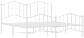 Estrutura de cama com cabeceira e pés 160x200 cm metal branco