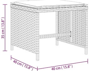 Bancos jardim almofadões 4 pcs 40x40x35 cm vime PE mistura bege