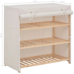Sapateira com cobertura 79x40x80 cm tecido branco