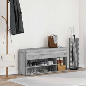 Banco sapateira 102x30,5x45cm derivados madeira cinzento sonoma