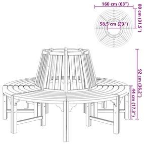 Banco para árvore Ø 160 cm madeira