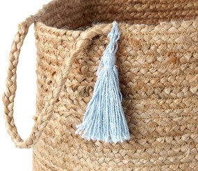 Conjunto de 2 cestos em juta branca e azul GAJAR Beliani