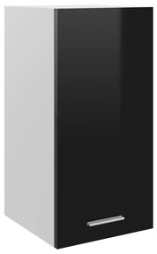 vidaXL Armário de parede “Lyon” derivados de madeira preto brilhante