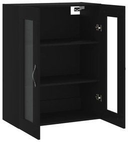 Armário de parede 69,5x34x90 cm derivados de madeira preto