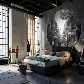 Papel de parede circular "Hong Kong the Old Days" 190 cm
