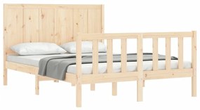 Cama sem colchão 140x200 cm madeira de pinho maciça