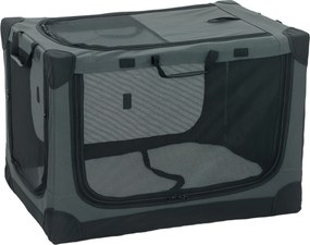 PawHut Transportadora Macia para Cães e Gatos Dobrável com Almofada Capa Lavável Portas em Oxford Respirável 600D 76x54x54 cm Verde | Aosom Portugal