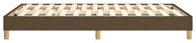 Estrutura de cama sem colchão 120x200 cm tecido castanho-escuro