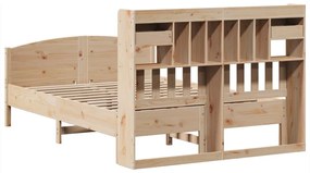 Cama com estante sem colchão 160x200 cm pinho maciço