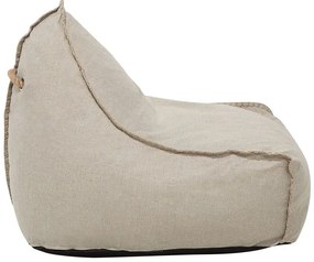 Pufe poltrona creme LINEN DROP Beliani