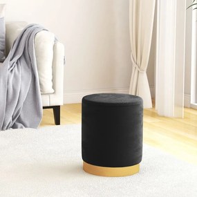 vidaXL Banqueta com arrumação redonda veludo 31 x 37 cm preto
