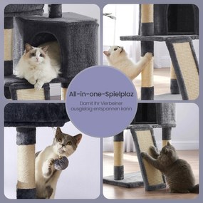 Arranhador para gatos 50 x 35 x 115 cm cinzento esfumaçado