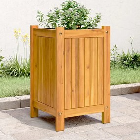 vidaXL Vaso/floreira de jardim com forro 31x31x50 cm acácia maciça