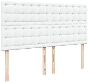 Estrutura de cama otomana com colchão branco couro falso
