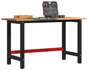 VidaXL Bancada 140x60x81,5 cm carvalho maciço castanho-claro