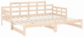 Estrutura sofá-cama de puxar 2x(80x200) cm pinho maciço