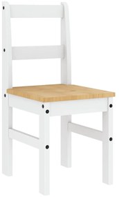 4 pcs conjunto de jantar Panama madeira pinho maciça branco