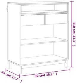 Mesa de bar FLAM 92x45x110 cm madeira de pinho maciça