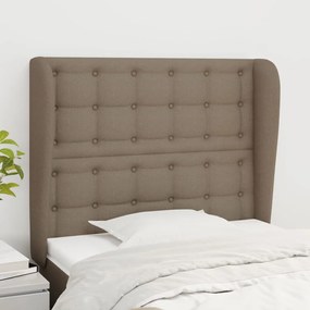 Cabeceira cama c/ abas tecido 93x23x118/128cm cinza-acastanhado