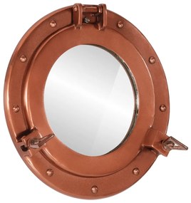 vidaXL Espelho de parede estilo escotilha Ø30 cm alumínio e vidro