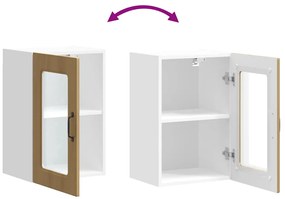 Armário de parede cozinha porta vidro Kalmar carvalho artesanal