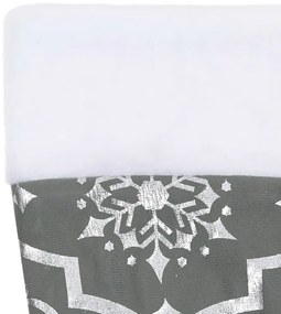 Saia de árvore de Natal luxuosa 122 cm com meia tecido cinzento