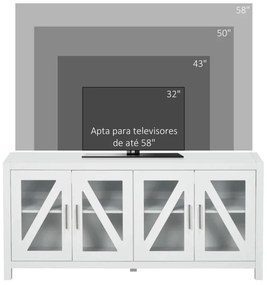 Móvel de TV Larm com 4 Portas de Vidro Temperado - Design Escandinavo